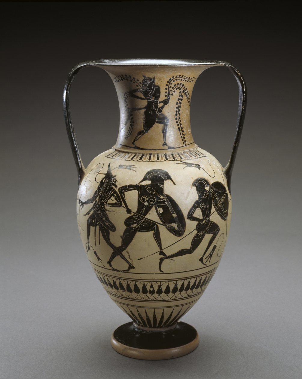 公元前540-520年，伊利亚特（Iliad）场景中的黑色人物安菲拉（兵马俑和雪橇） 作者 Hattatt Painter（到）