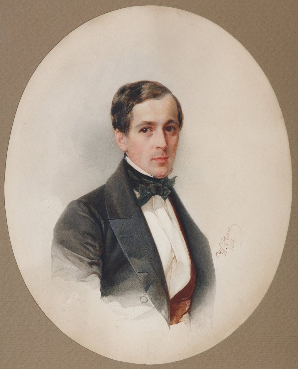 Fyodor Nikolayevich Chelishchev的肖像1811-1881，1851年 作者 孝