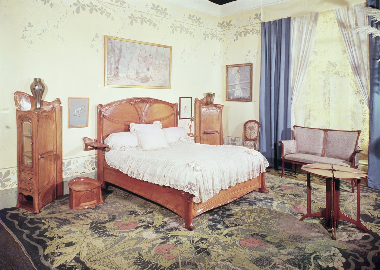 新艺术风格的卧室，c.1900 作者 赫克托·吉马尔（Hector Guimard）