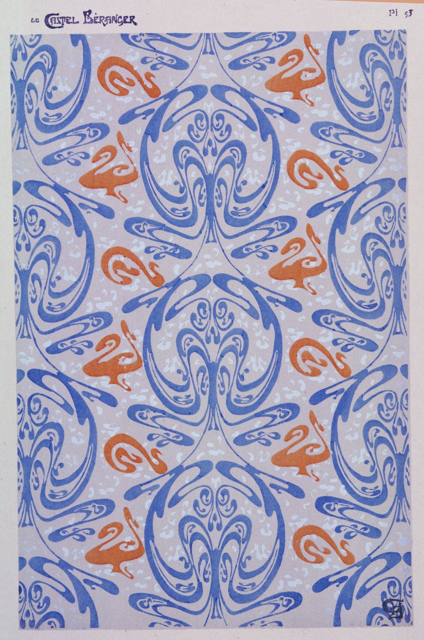 Castel Beranger的装饰，巴黎，1894-8，来自“Le Castel Beranger”的板块53，来自Hector Guimard（1867-1942）1898 作者 赫克托·吉马尔（Hector Guimard）