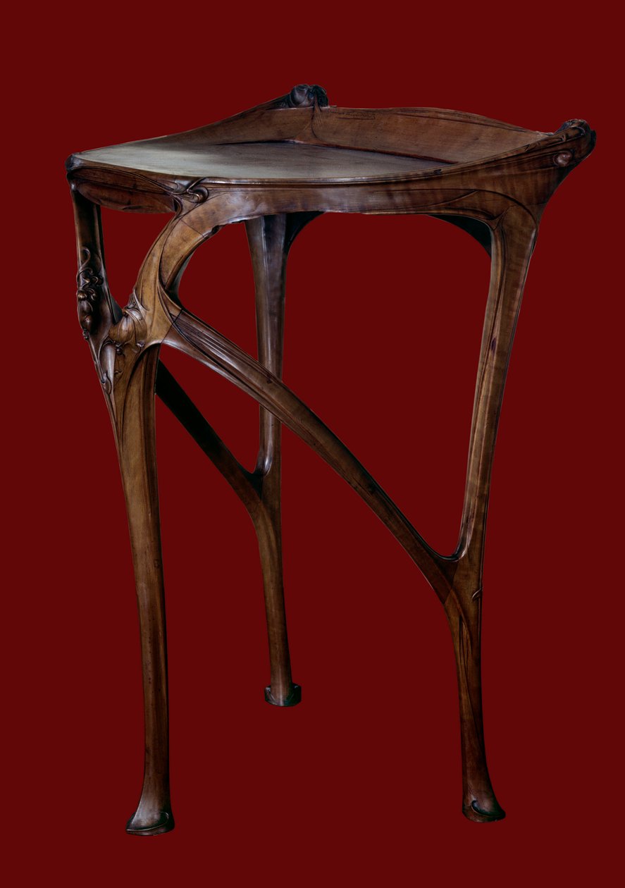 新艺术风格：Hector Guimard (1867-1942) 制作的梨木桌 1904-1907 巴黎，装饰艺术博物馆 作者 赫克托·吉马尔（Hector Guimard）