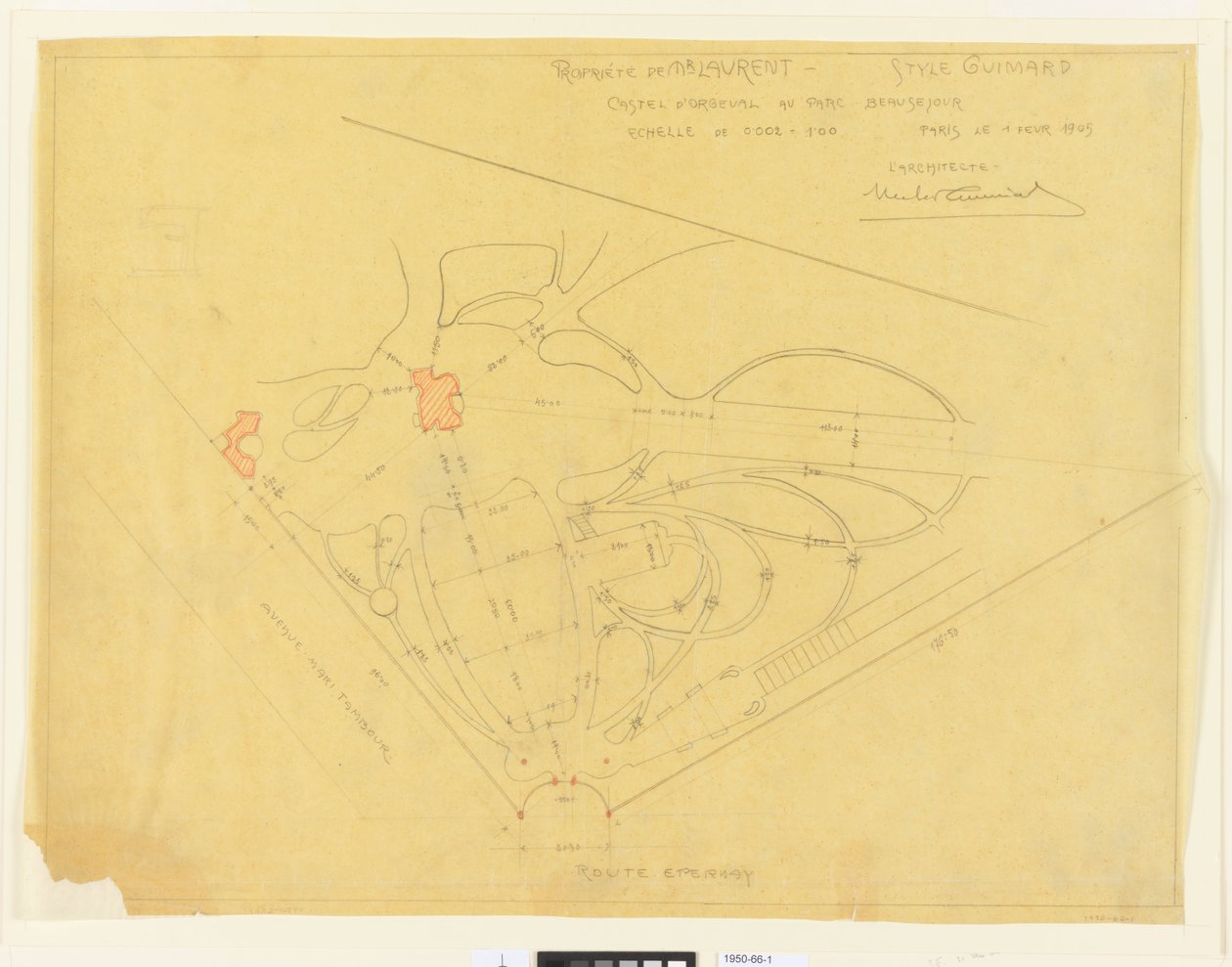 Castel d&39;Orgeval，Parc de Beausejour，M Laurent的财产（花园计划，Orgeval城堡，Propert 作者 赫克托·吉马尔（Hector Guimard）