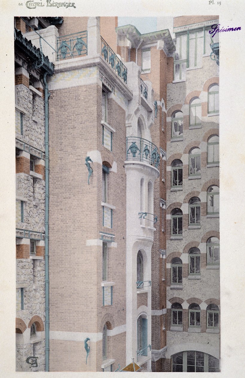 贝朗热城堡（1897-1898）的景观，该建筑由建筑师赫克托-吉马德（1867-1942）设计。 作者 赫克托·吉马尔（Hector Guimard）