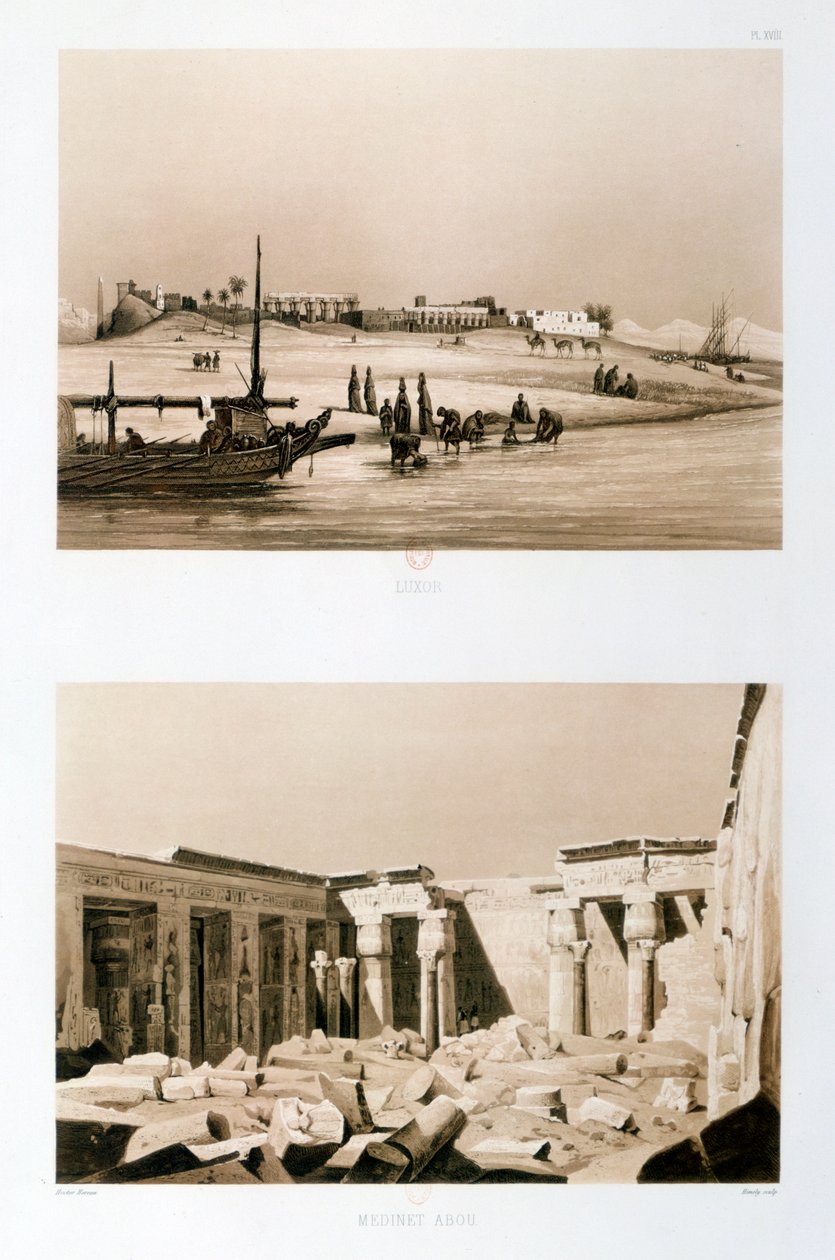 埃及卢克索和Medinet Habu，1841年 作者 赫克托·赫劳