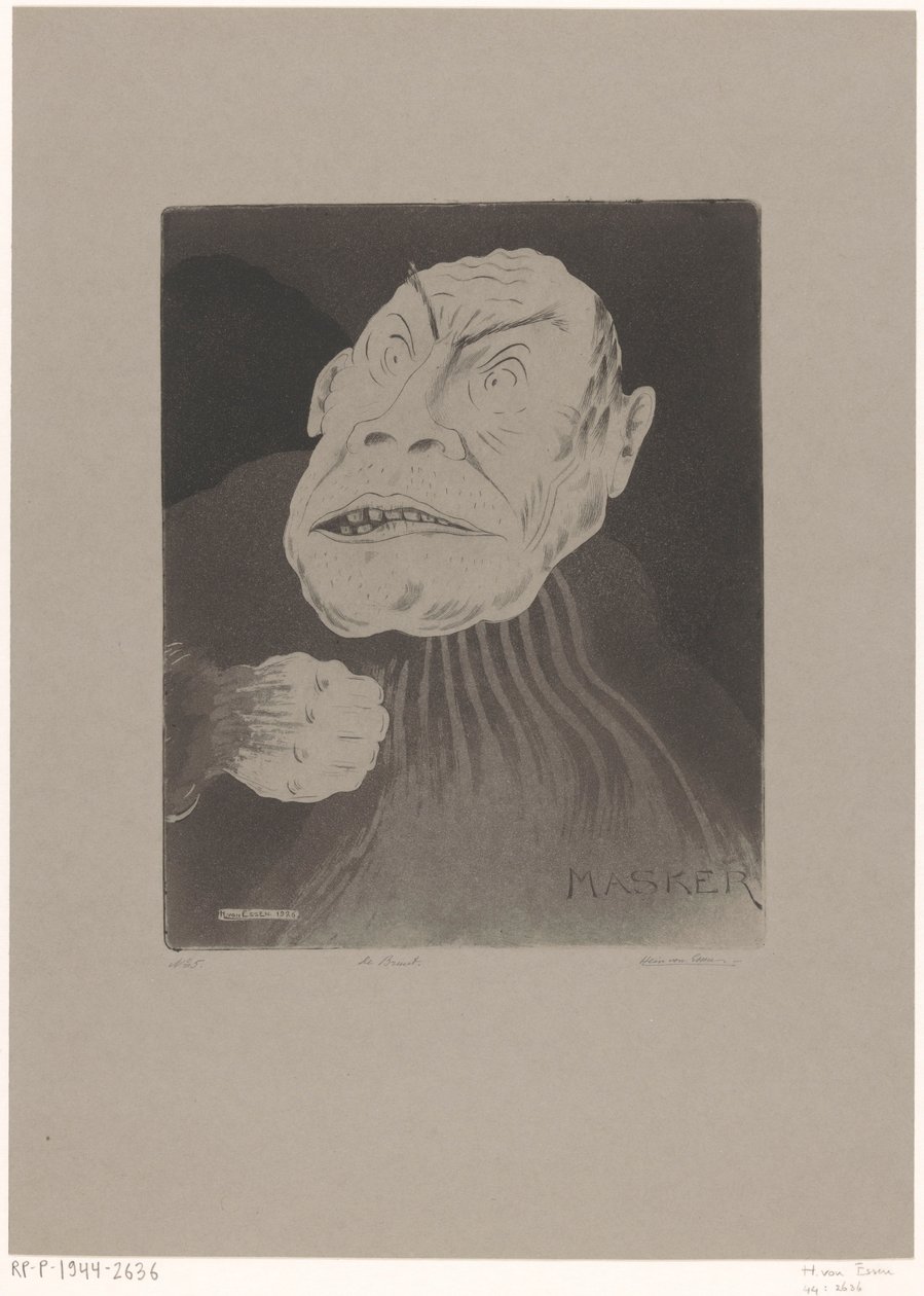 De bruut（物体上的原标题）
Masker （物件上的原系列名称） 作者 海因·冯·埃森（艺术家签名）
