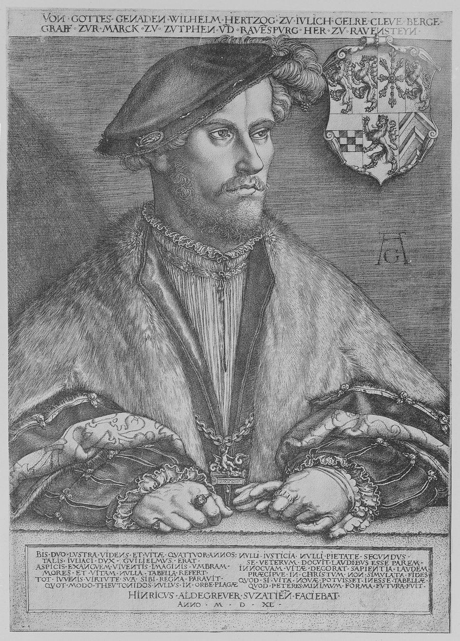 克利夫公爵威廉五世，1540年 作者 海因里希·阿尔德勒弗（Heinrich Aldegrever）