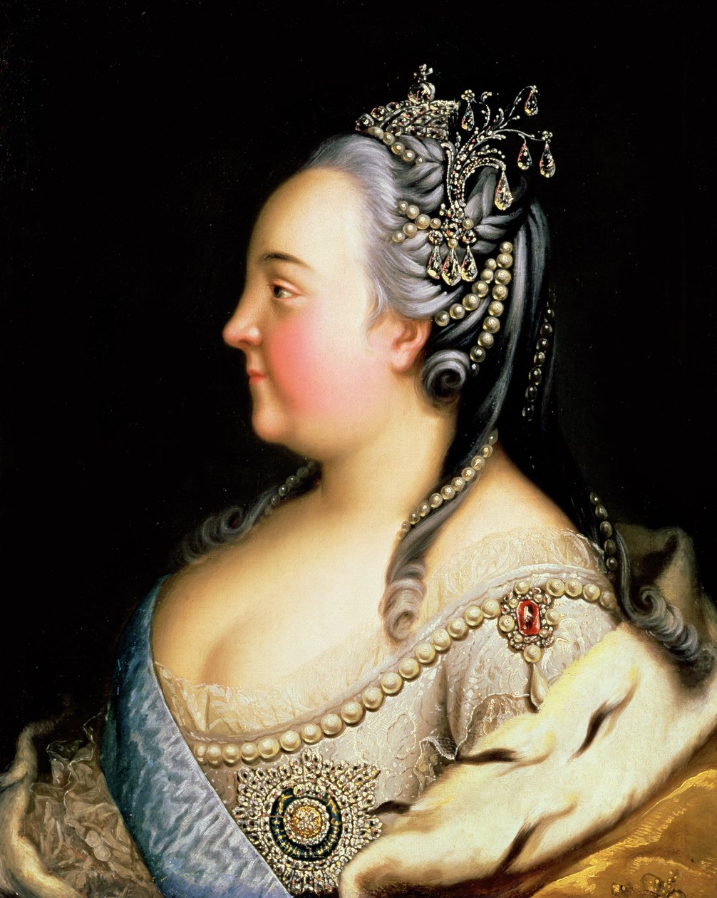伊丽莎白彼得罗夫娜的肖像（1709-62）俄罗斯皇后，1768年 作者 海因里希·布赫霍尔兹（Heinrich Buchholz）