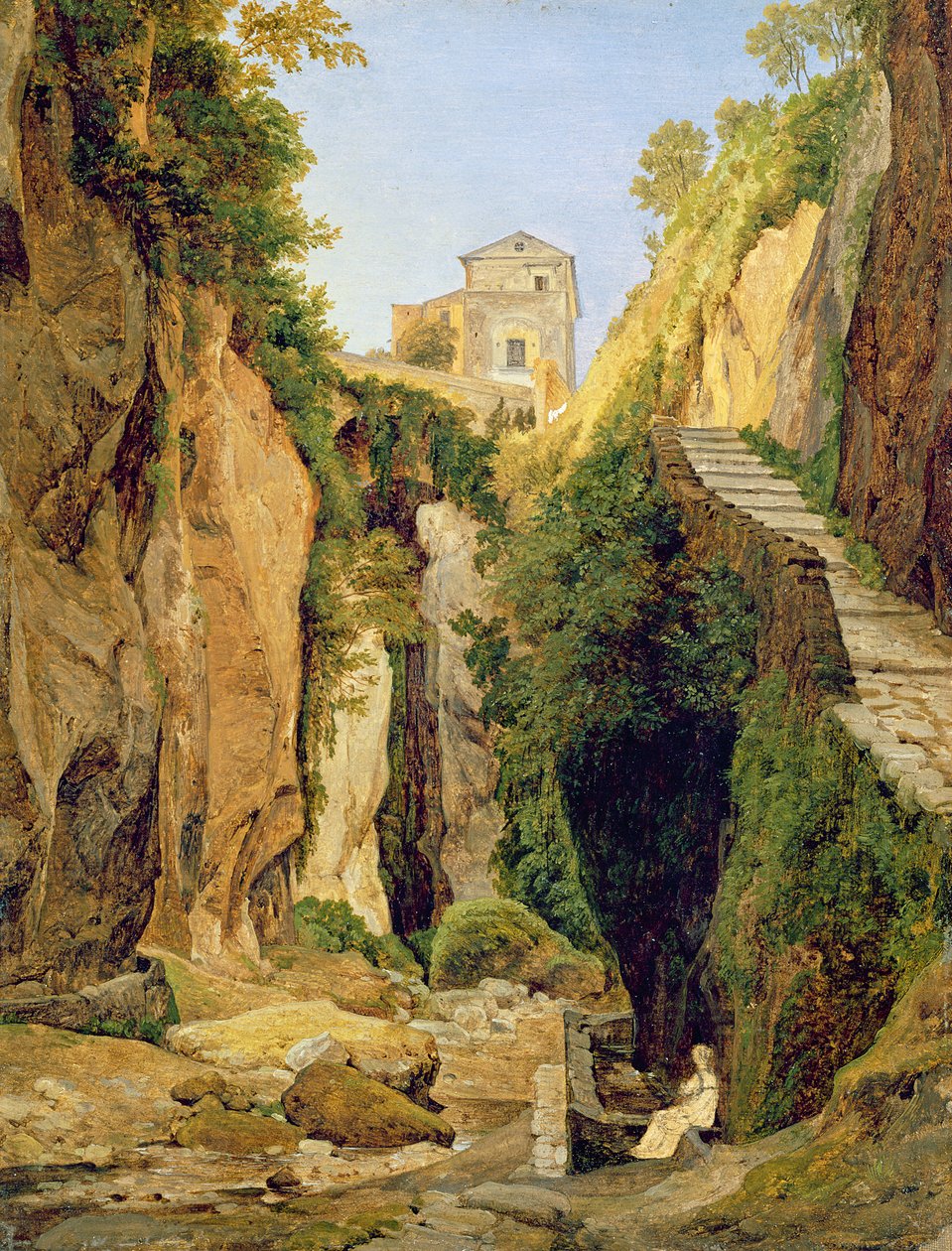 索伦托的山沟，1823年（画布上的油画） 作者 海因里希·莱因霍尔德（Heinrich Reinhold）