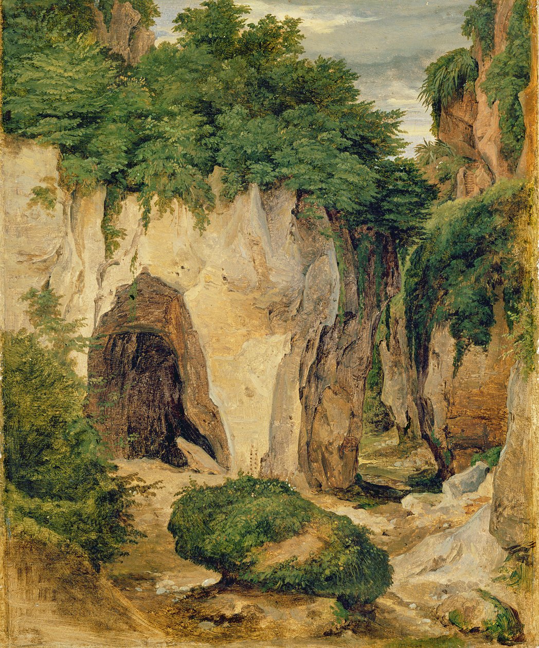 索伦托的岩石，1823年（画布上的纸上油） 作者 海因里希·莱因霍尔德（Heinrich Reinhold）