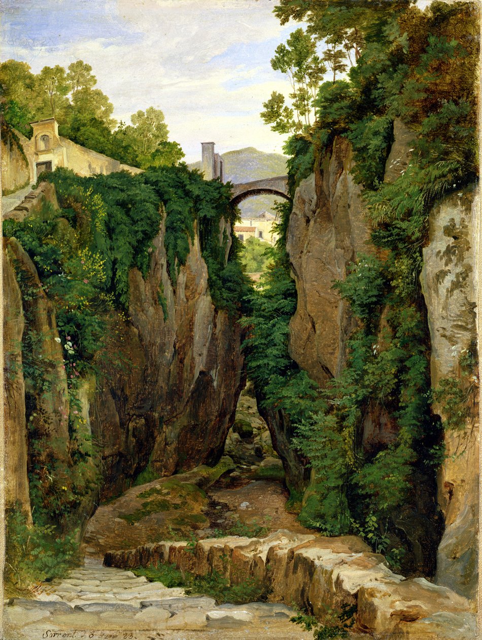 洛杉矶的洛基山沟，1823年（画布上的纸上油画） 作者 海因里希·莱因霍尔德（Heinrich Reinhold）