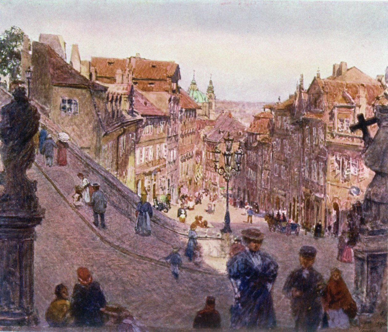 布拉格Nerudova街，1909年 作者 海因里希·托梅克（Heinrich Tomec）