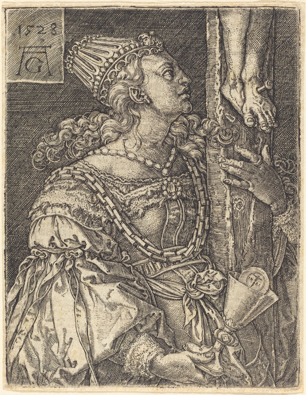 信仰，1528年。 作者 海因里希·阿尔德勒弗（Heinrich Aldegrever）