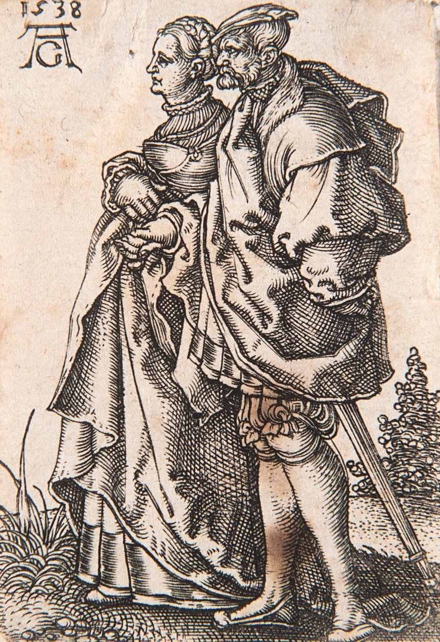 来自《小婚礼舞者》系列，1538年。 作者 海因里希·阿尔德勒弗（Heinrich Aldegrever）