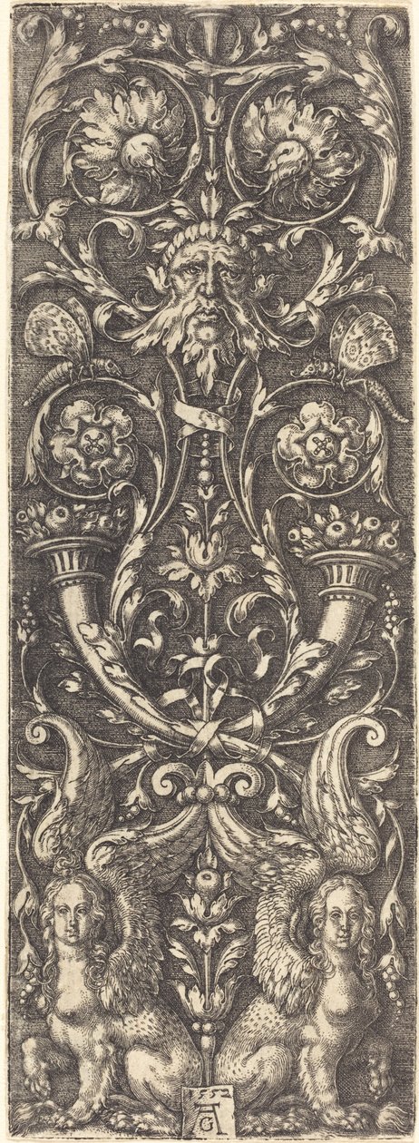 带有装饰品的高级水果，1552年。 作者 海因里希·阿尔德勒弗（Heinrich Aldegrever）