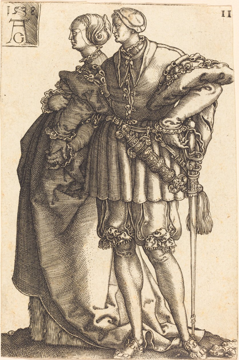 大型婚礼舞者，1538年。 作者 海因里希·阿尔德勒弗（Heinrich Aldegrever）