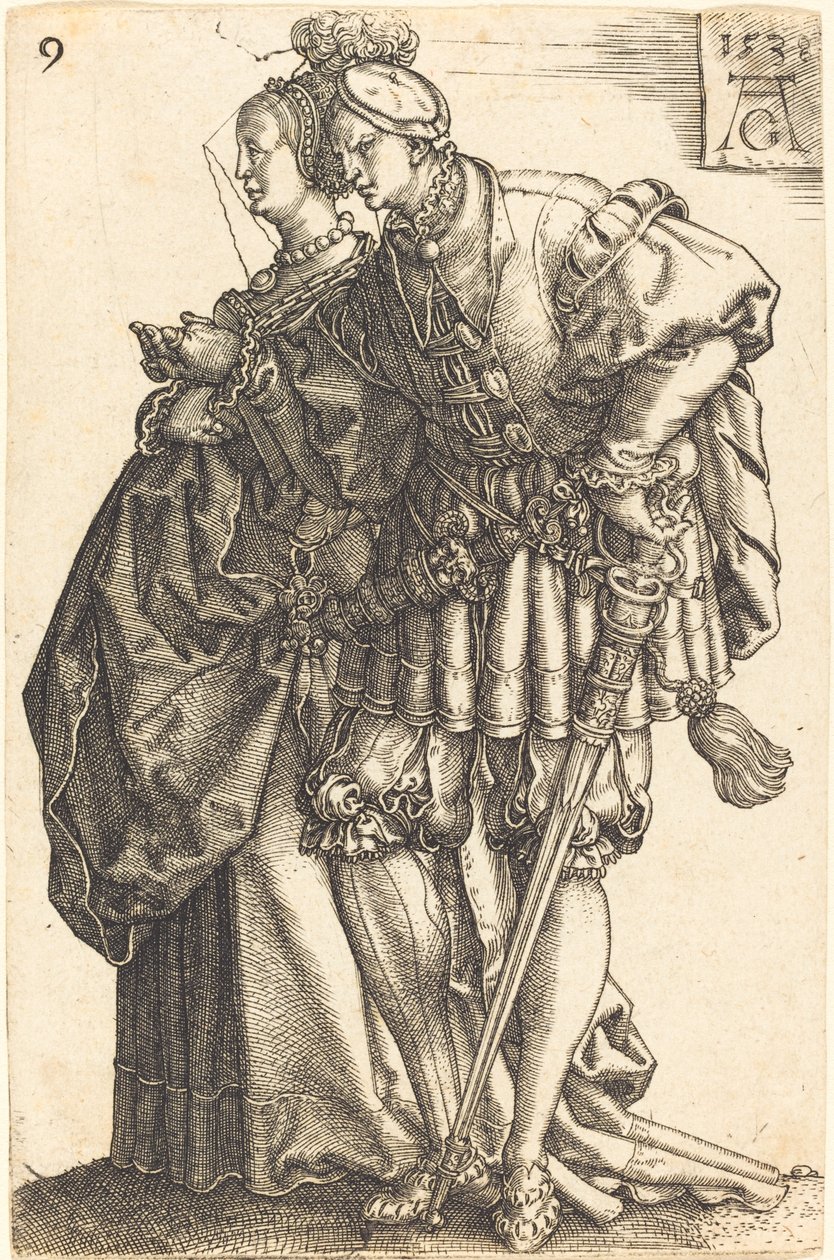 大型婚礼舞者，1538年。 作者 海因里希·阿尔德勒弗（Heinrich Aldegrever）