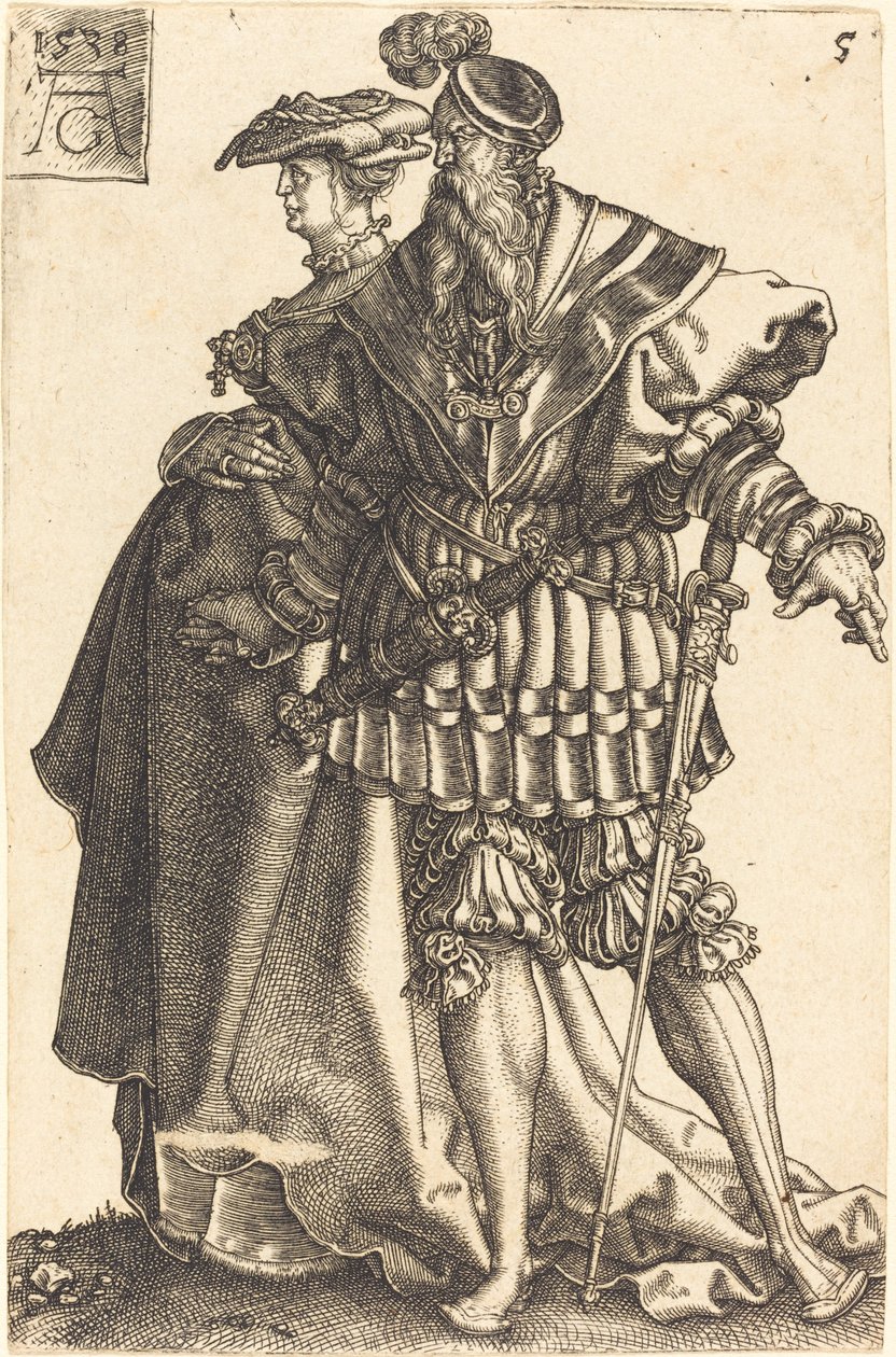 大型婚礼舞者，1538年。 作者 海因里希·阿尔德勒弗（Heinrich Aldegrever）