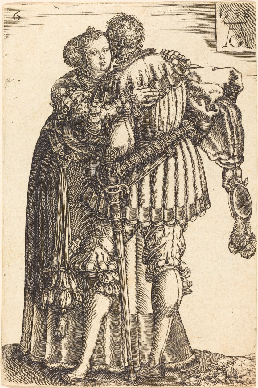 大型婚礼舞者，1538年。 作者 海因里希·阿尔德勒弗（Heinrich Aldegrever）