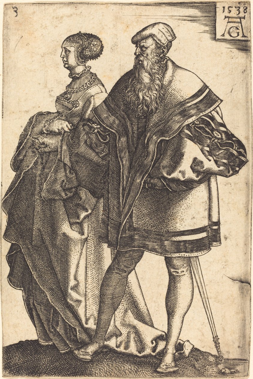 大型婚礼舞者，1538年。 作者 海因里希·阿尔德勒弗（Heinrich Aldegrever）