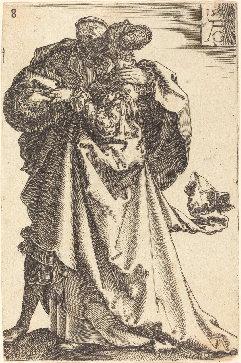 大型婚礼舞者，1538年。 作者 海因里希·阿尔德勒弗（Heinrich Aldegrever）