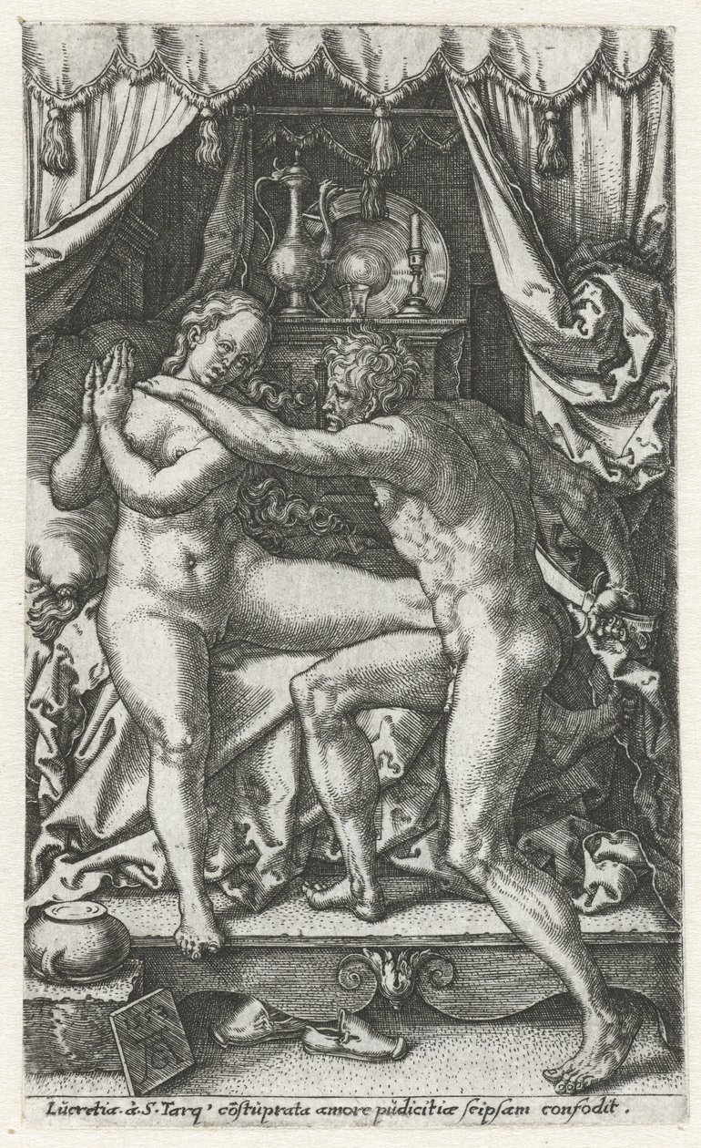 Lucretia en Sextus Tarquinius 作者 海因里希·阿尔德勒弗（Heinrich Aldegrever）