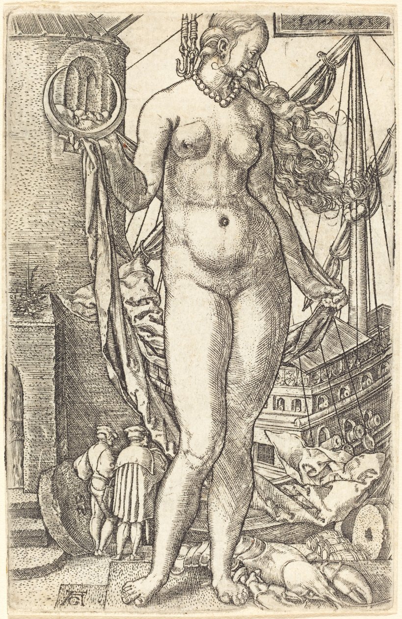 月亮，1533年。 作者 海因里希·阿尔德勒弗（Heinrich Aldegrever）