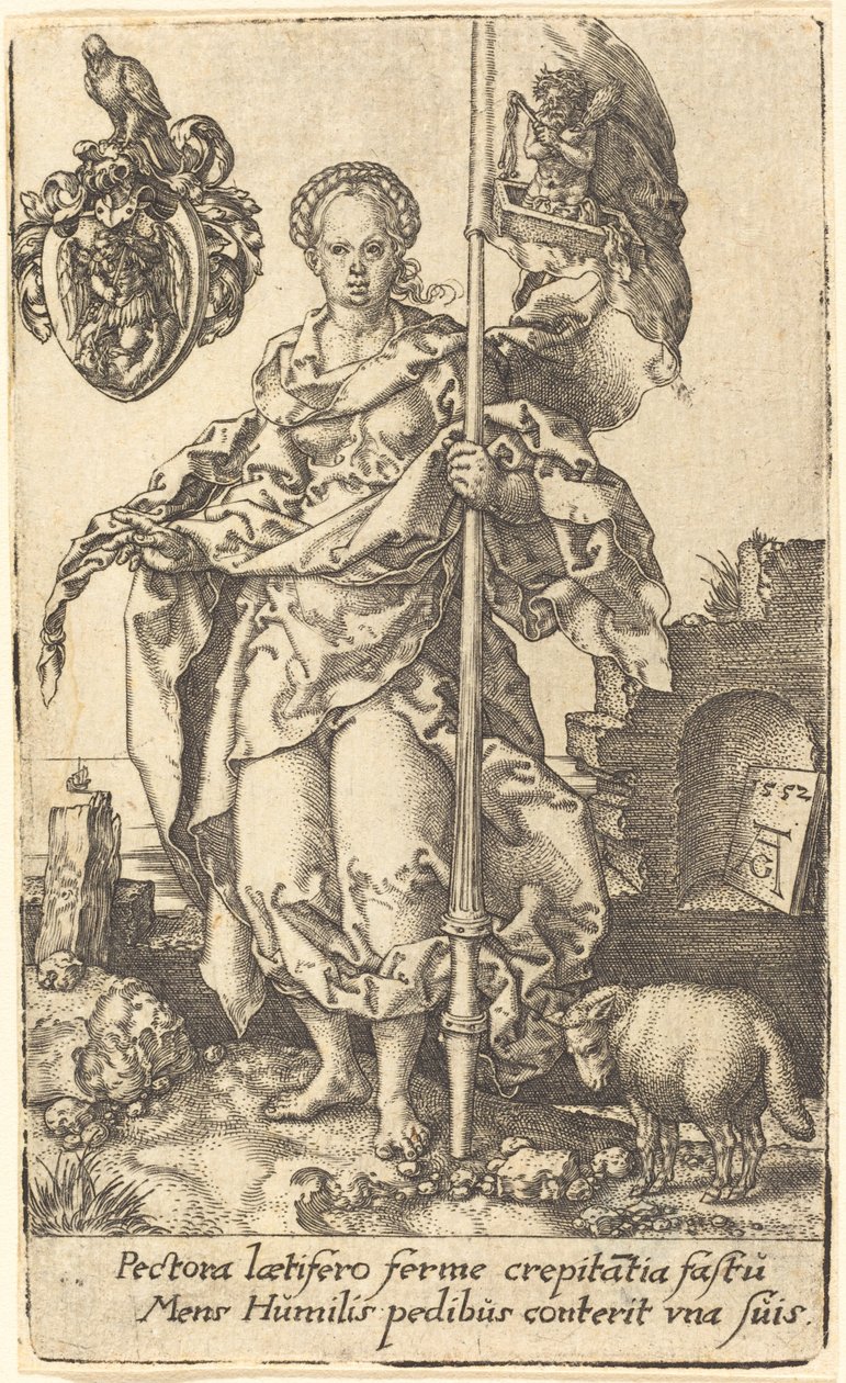 谦虚，1552年。 作者 海因里希·阿尔德勒弗（Heinrich Aldegrever）
