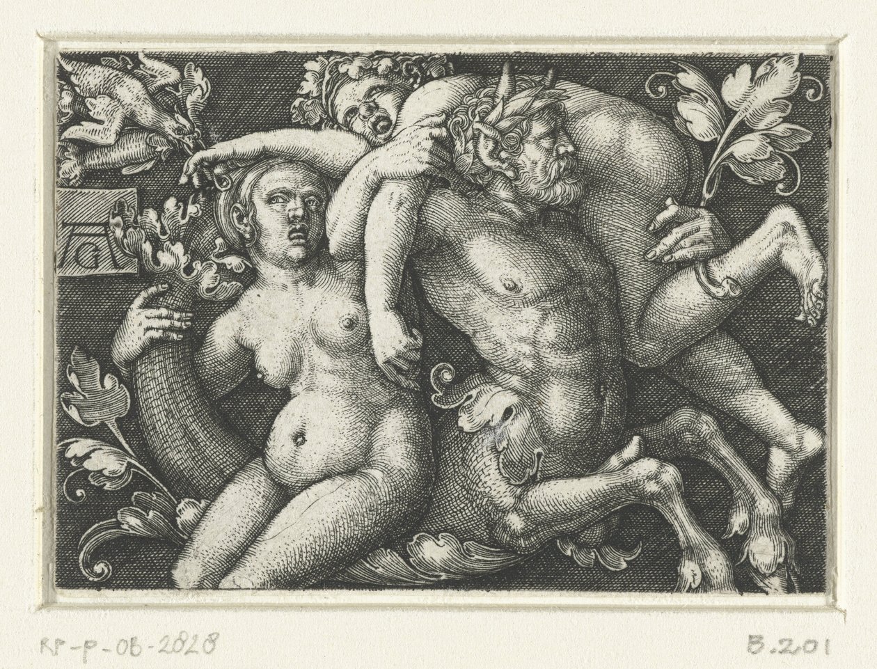 与海卫一和两个海女星的装饰品 作者 海因里希·阿尔德勒弗（Heinrich Aldegrever）
