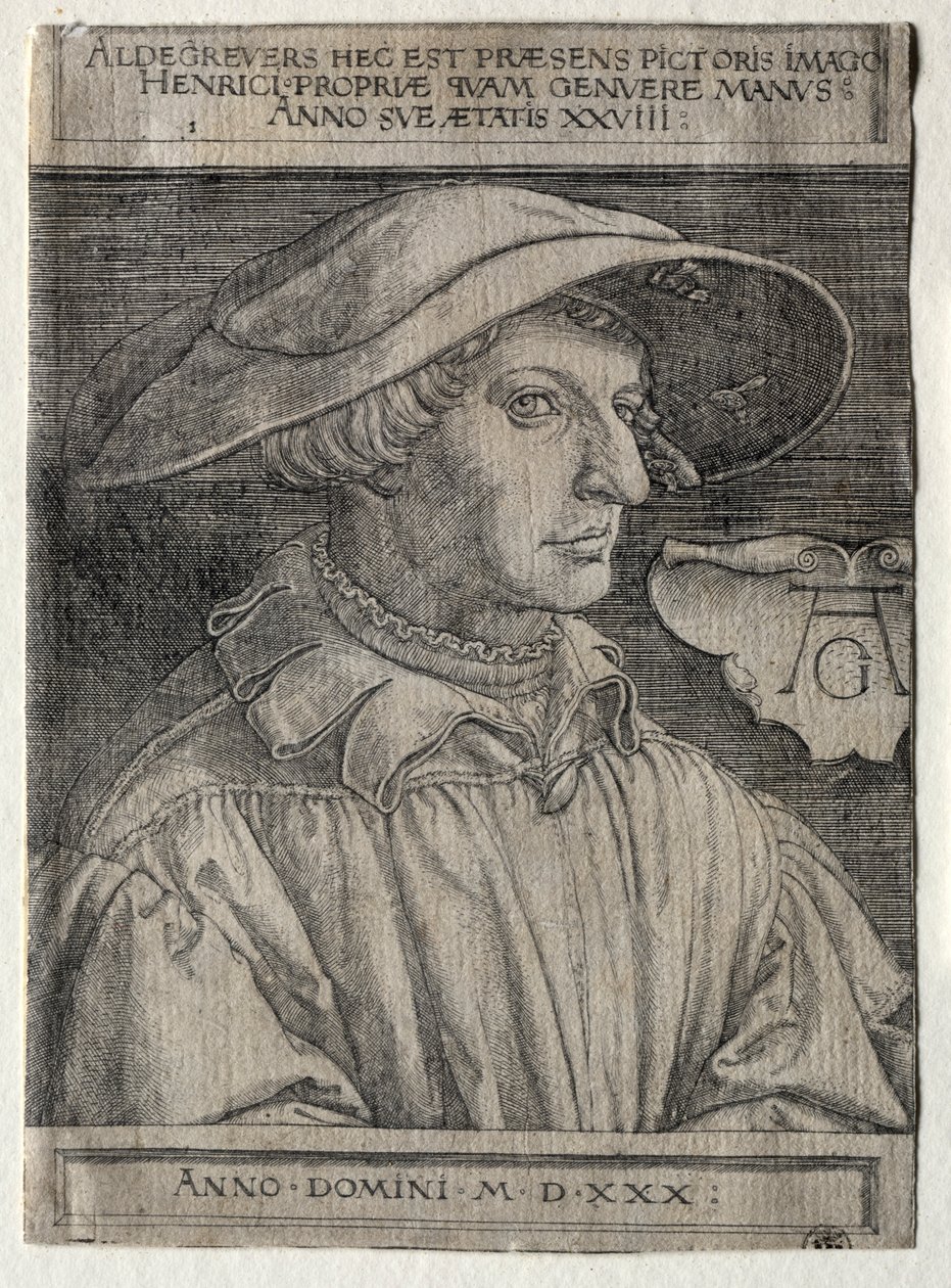 自画像，1530年。 作者 海因里希·阿尔德勒弗（Heinrich Aldegrever）