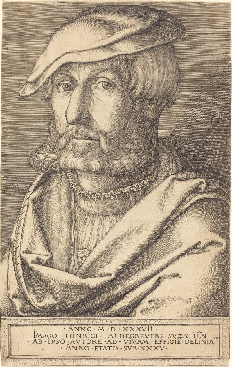 自画像》，1537年。 作者 海因里希·阿尔德勒弗（Heinrich Aldegrever）
