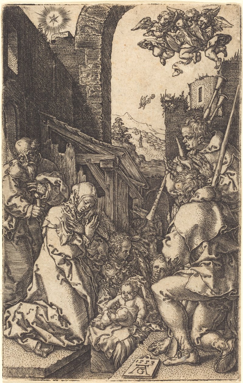 耶稣诞生》，1553年。 作者 海因里希·阿尔德勒弗（Heinrich Aldegrever）