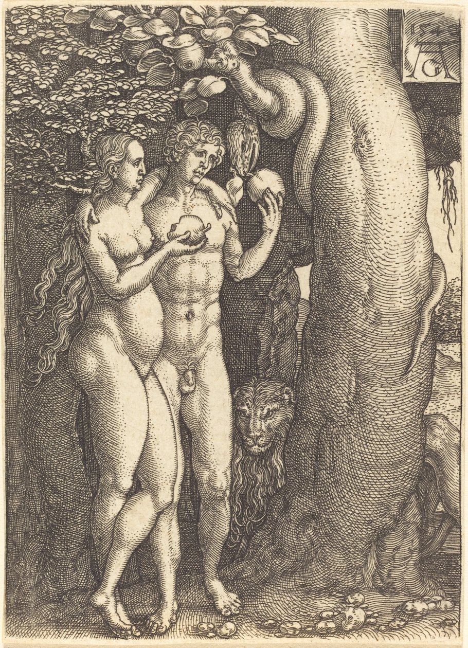 蛇的诱惑 作者 海因里希·阿尔德勒弗（Heinrich Aldegrever）