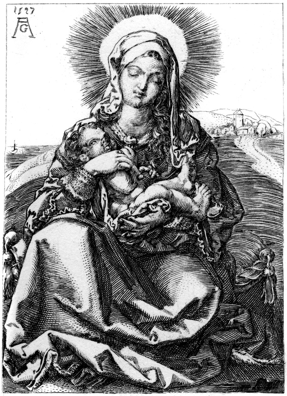处女，1527年1849年。 作者 海因里希·阿尔德勒弗（Heinrich Aldegrever）