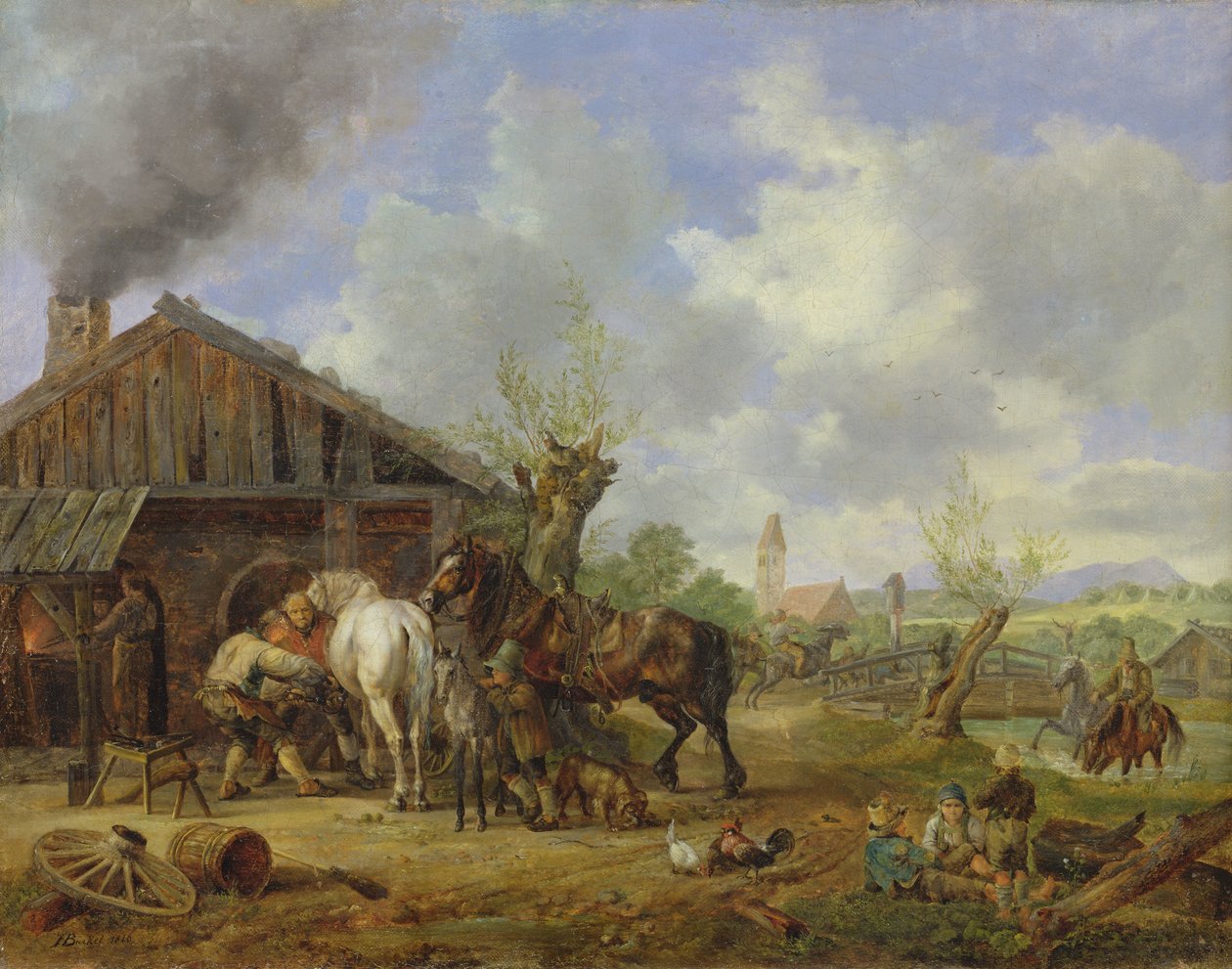 The Village Blacksmith，1826 作者 海因里希·伯克尔