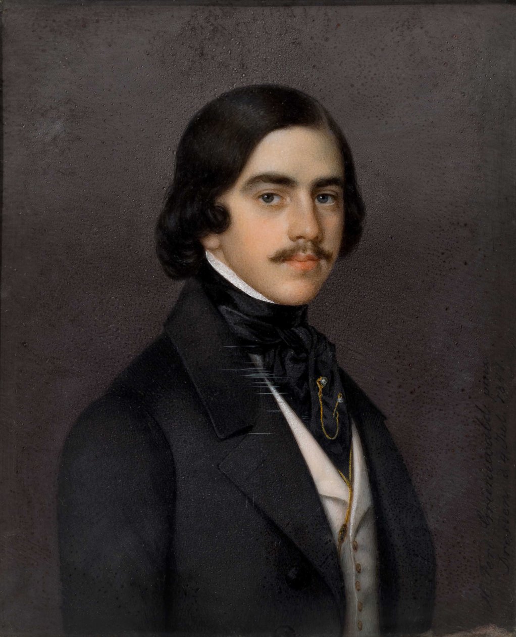 米哈伊尔-亚历山德罗维奇-巴库宁1814-1876年的肖像，1841年。 作者 海因里希·费迪南德·格吕内瓦尔德