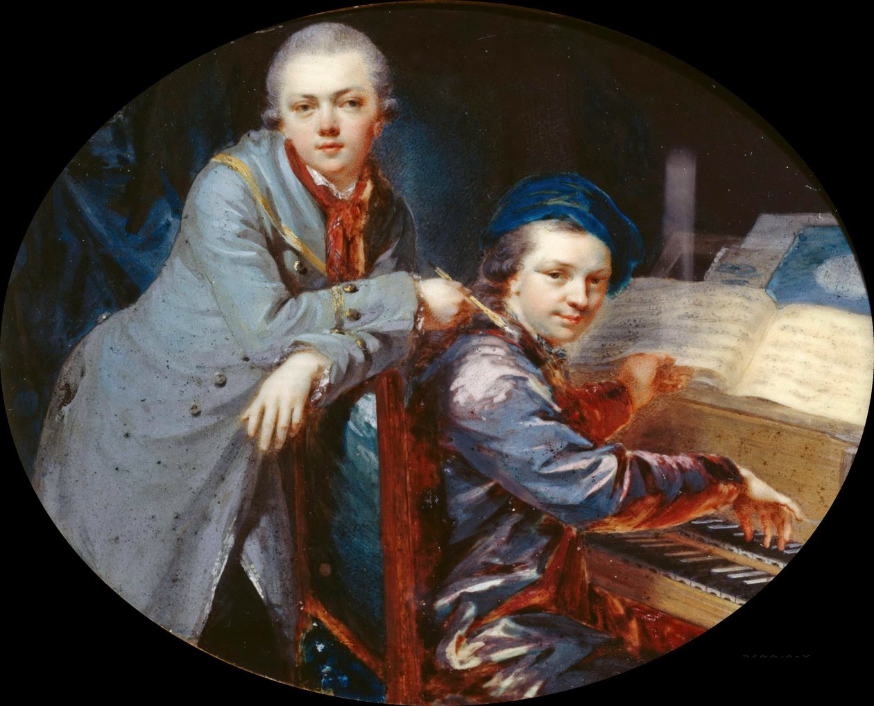 与Gottlieb ChristianFüger的自画像，艺术家兄弟，1768年。 作者 海因里希·弗里德里希·菲格