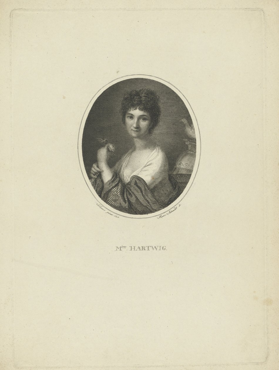 女演员Friederike Wilhelmine Hartwig的肖像，1777-1849年，约1801年。 作者 海因里希·弗里德里希·托马斯·施密特