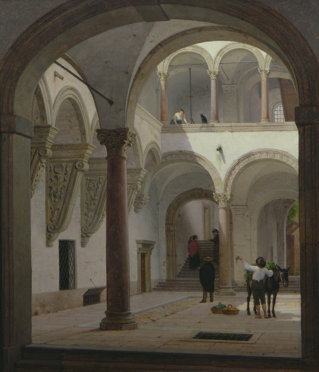Palazzo Fava的庭院，博洛尼亚，1874年 作者 海因里希·汉森