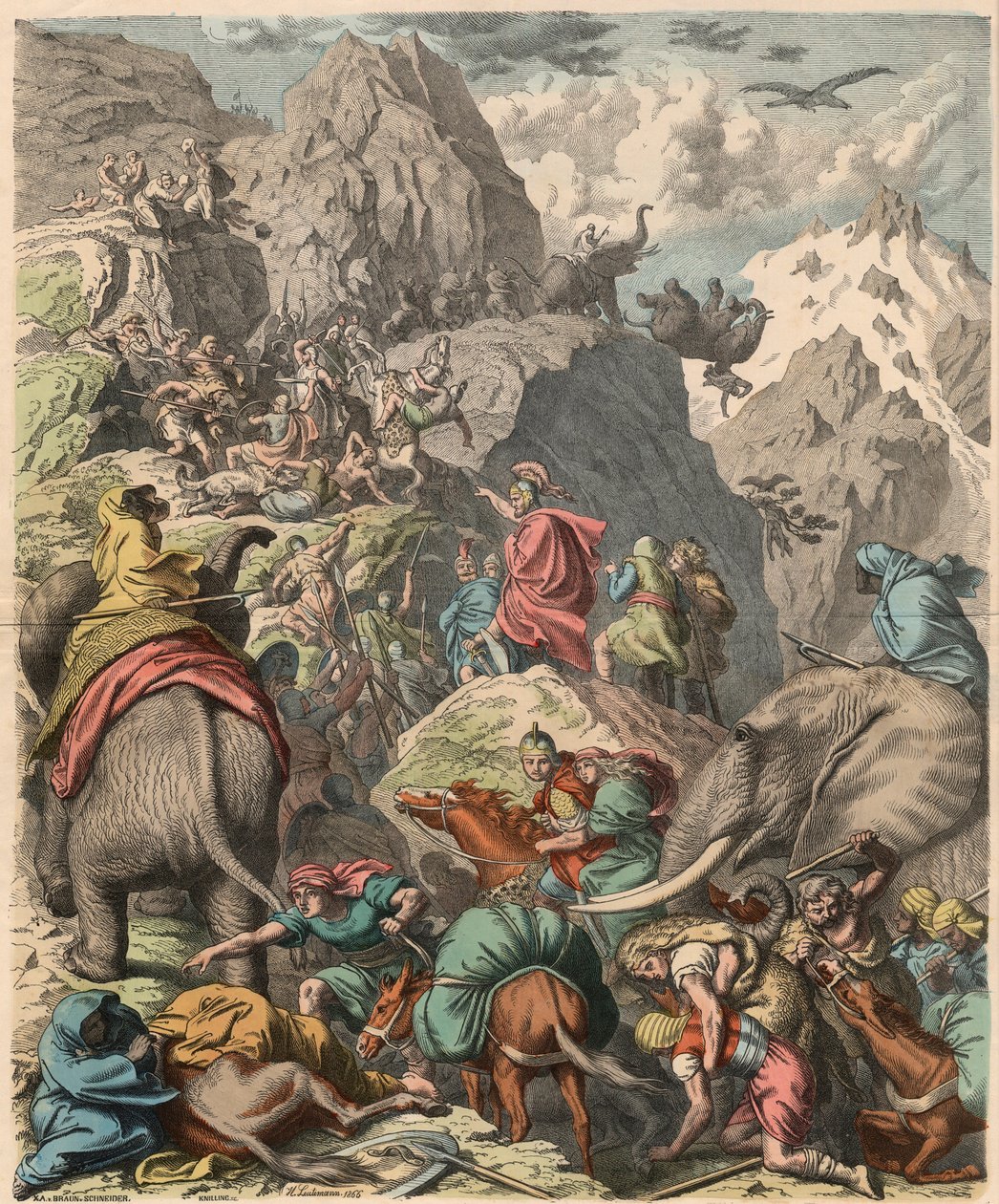 第二次布匿战争：汉尼拔穿越阿尔卑斯山，1866年 作者 海因里希·勒特曼