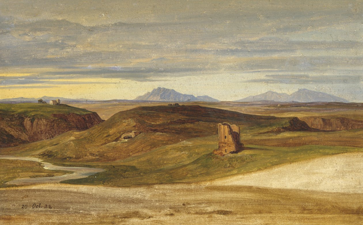 在Campagna，1822年（画布上的油画） 作者 海因里希·莱因霍尔德（Heinrich Reinhold）