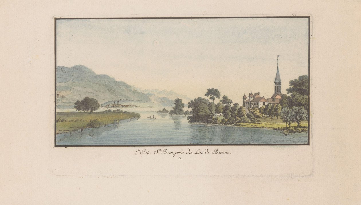 Bielersee 湖上的 St. Petersinsel 景观 L