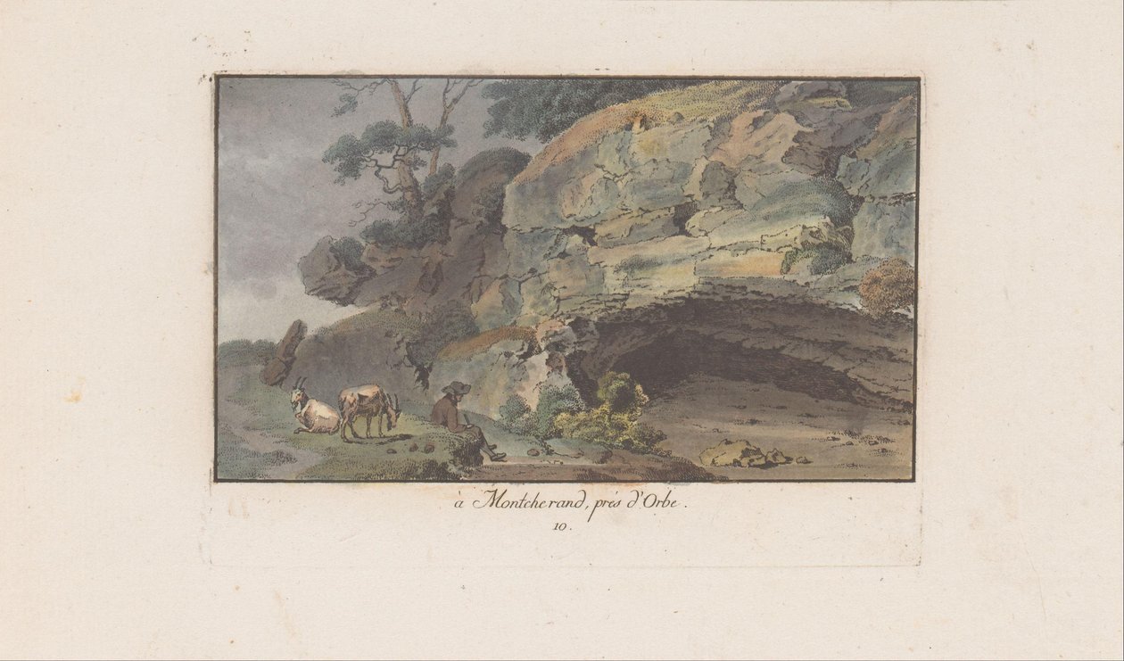 蒙切朗洞穴前的牧羊人
à Montcherand, près d