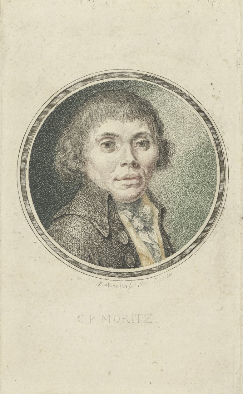 卡尔·菲利普·莫里茨（Karl Philipp Moritz）肖像（1756-1793），1795年。 作者 海因里希·辛岑尼奇（Heinrich Sintzenich）