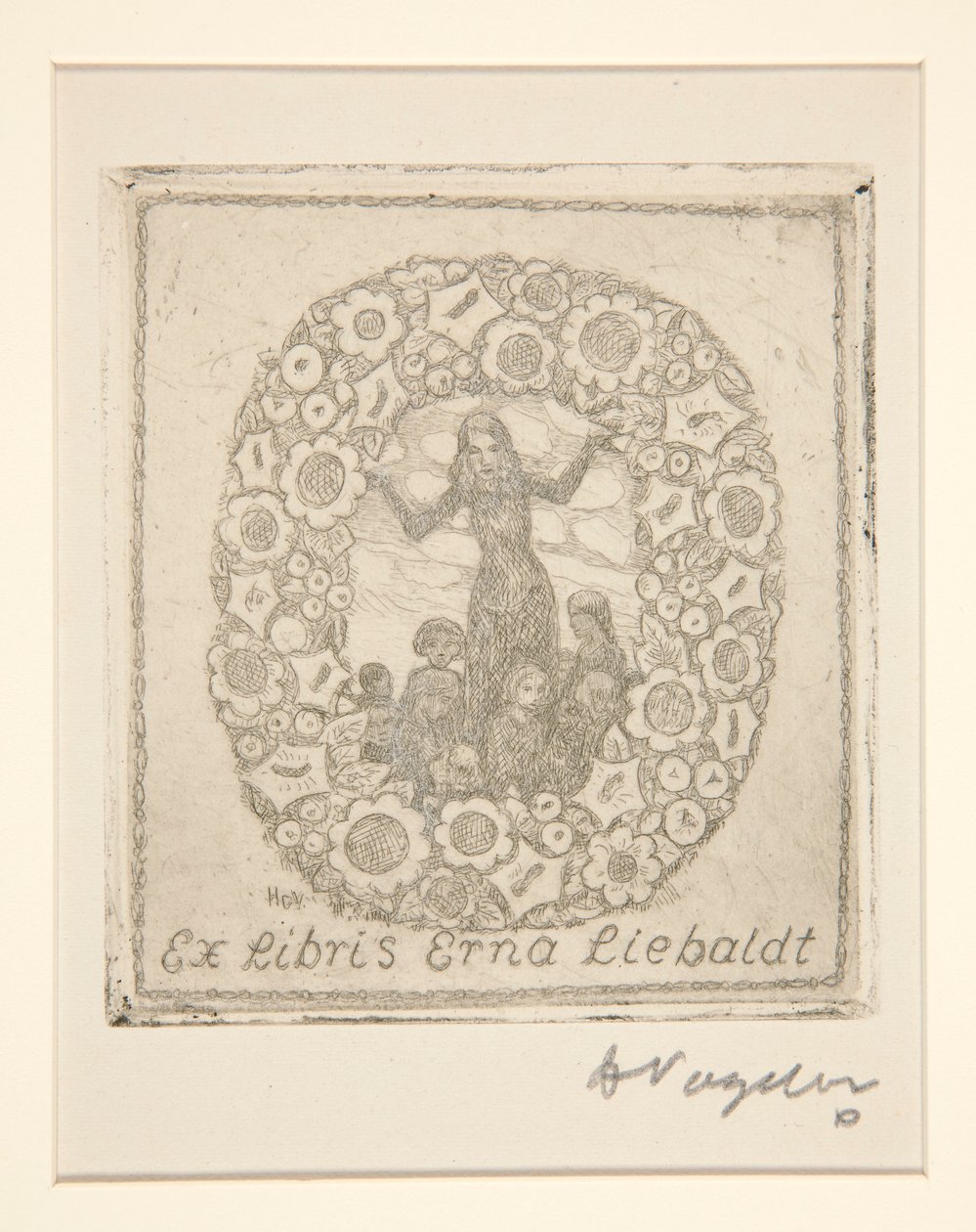 书签：Ex Libris Erna Liebaldt 作者 海因里希·沃格勒