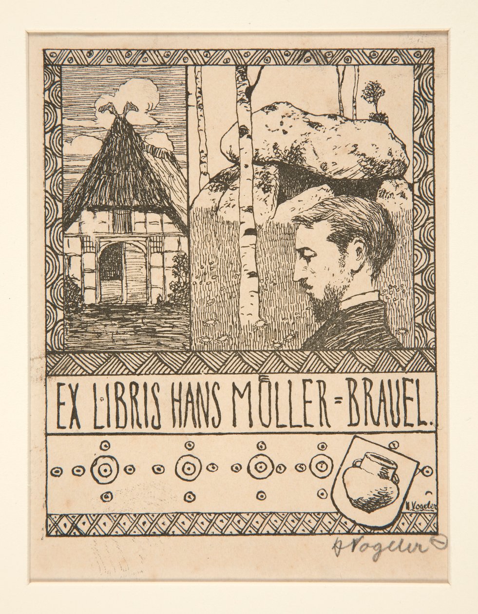 书签：Ex Libris Hans Mueller-Brauel 作者 海因里希·沃格勒