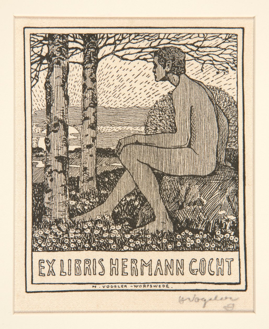 书签：Ex Libris Hermann Gocht 作者 海因里希·沃格勒