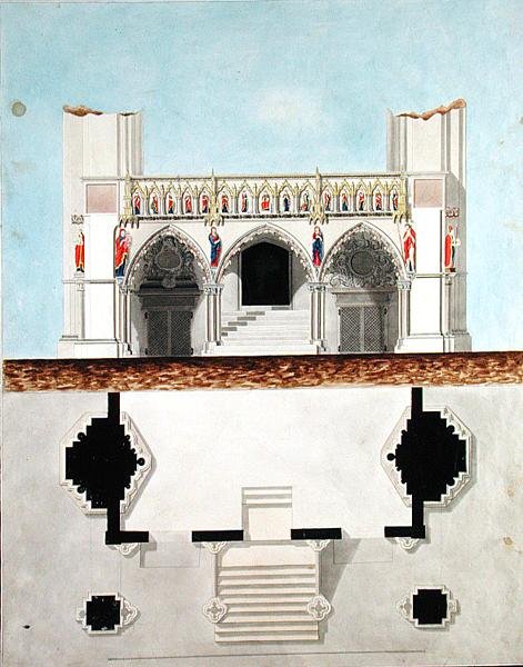 1805年汉堡大教堂的合唱团屏幕 作者 海因里希·威廉·朱利叶斯·科赫