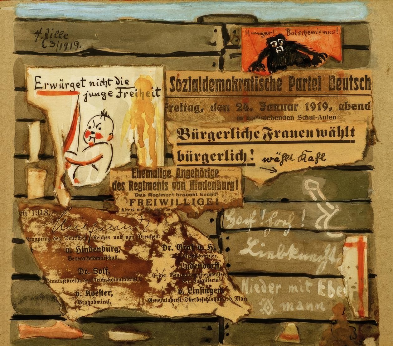 齐勒（H.Zille），广告牌，1919年-拼贴画 作者 海因里希·齐勒