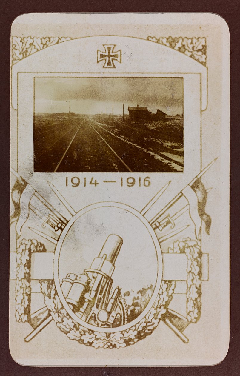 第一次世界大战：1914-1916年乌克兰在德军入侵期间。铁轨（黑白照片 作者 英雄公墓Dsessentniki（At ..至）