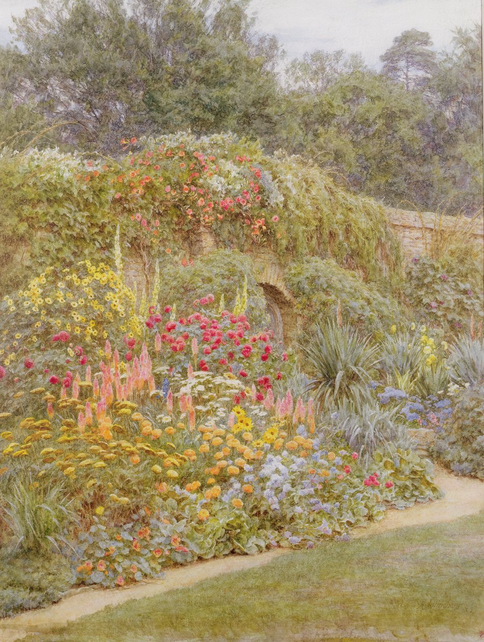 Gertrude Jekylls Garden，Munstead Wood，Surrey（纸上写着） 作者 海伦阿灵厄姆